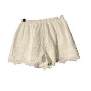 Charms Fashion White Lace Applique Scalloped Trim Shorts Women Sz S
